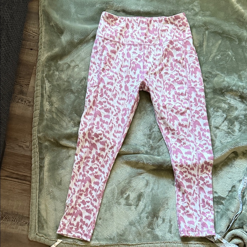 High-Rise Pink Animal Print Leggings for Women